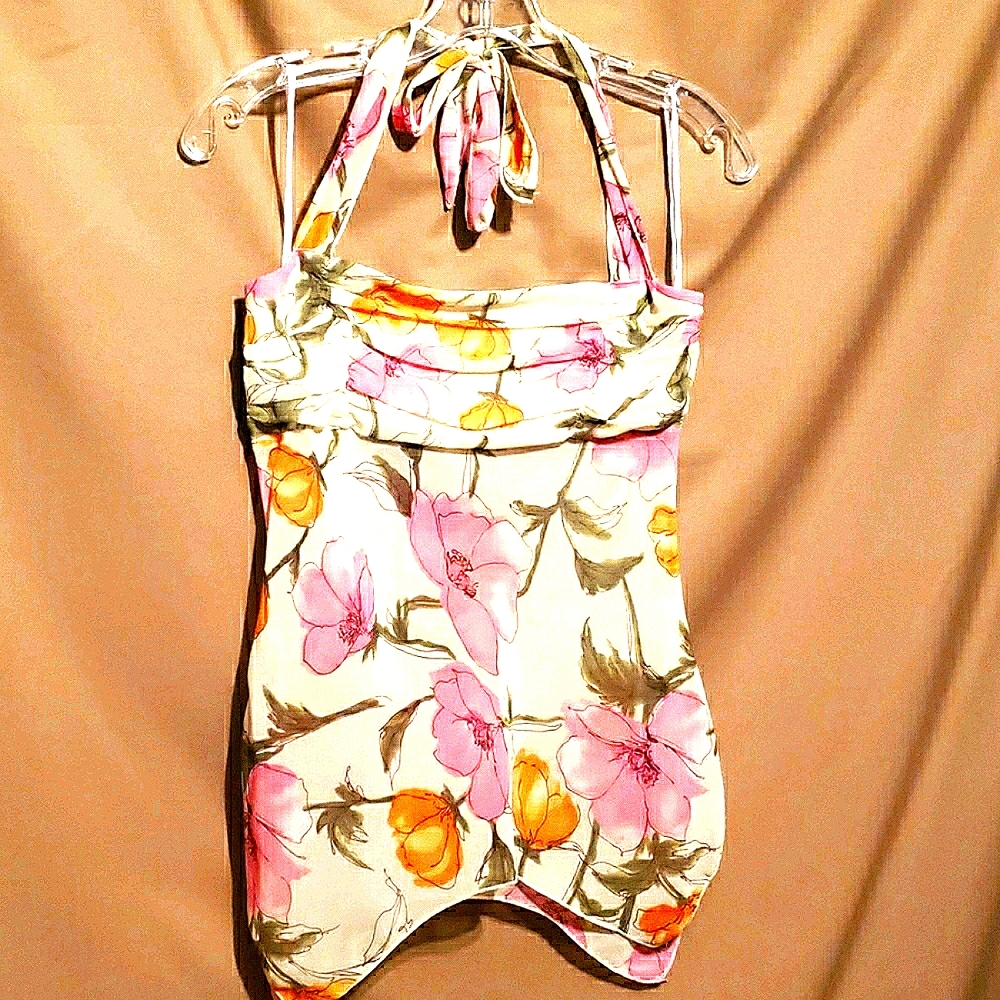 LIPSY FLORAL HALTER TOP Sz S